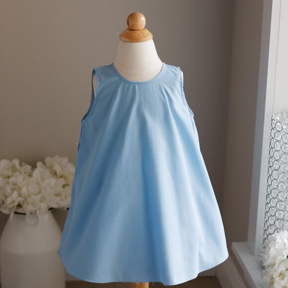 Blue Smocked Flutter Sleeve Dress 12/18 Months Will'Beth Boutique Like New - Picture 6 of 6